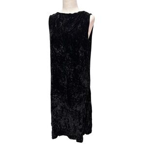 Eileen Fisher Elegant Black Velvet Sleeveless Dress Sz Small